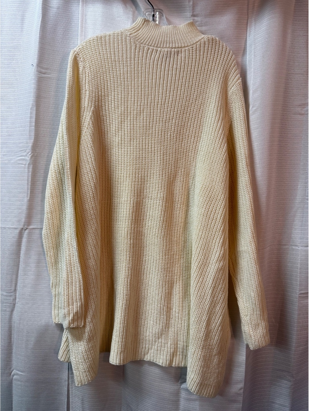 Woman Within Women's Plus Size 1X Cream Acrylic Knit Sweater - Picture 2 of 4